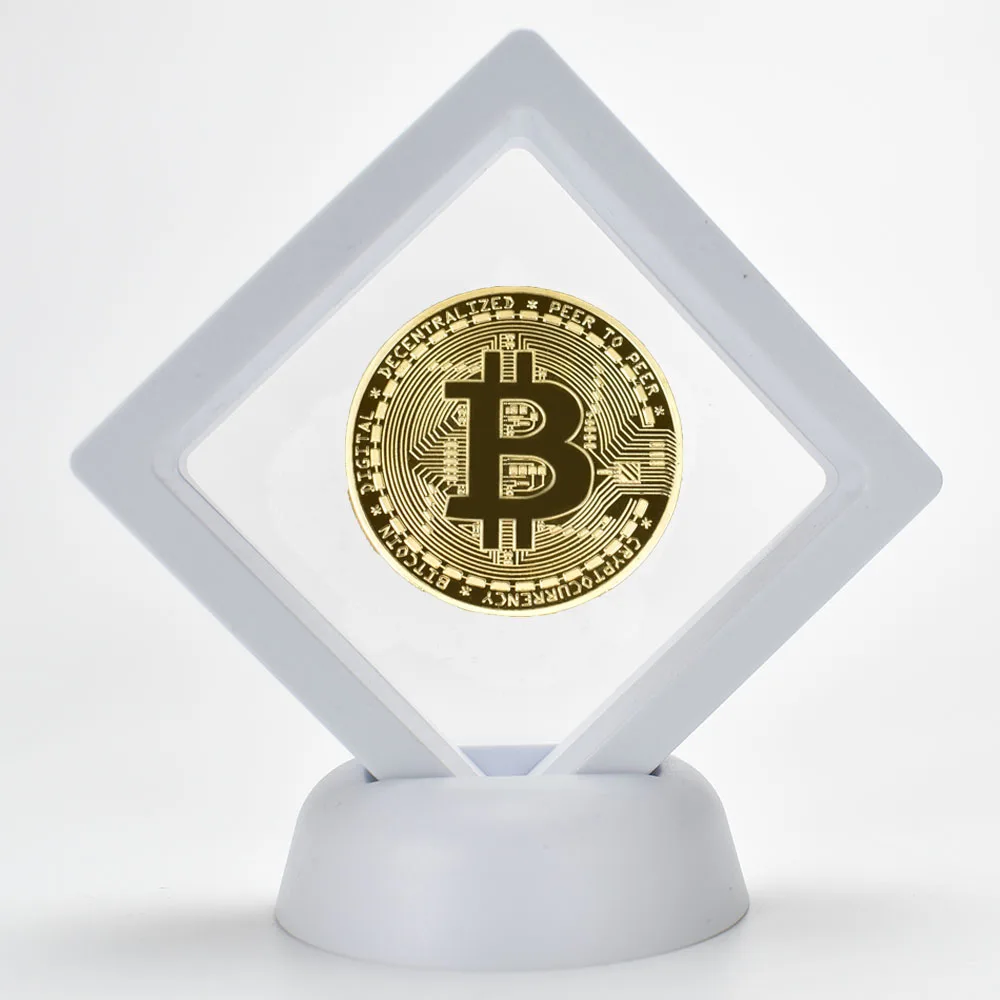 Позолоченный BitCoin Бит монета с Пластик чехол пульсация Litecoin эфириума Doge