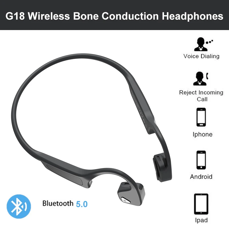 Bluetooth 5 0 G18 Беспроводной наушники костной проводимости Спорт на открытом воздухе