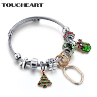 toucheart christmas stainless steel bracelets bangles charms lot for women jewelry luxury brand bracelet christma gift sbr180133