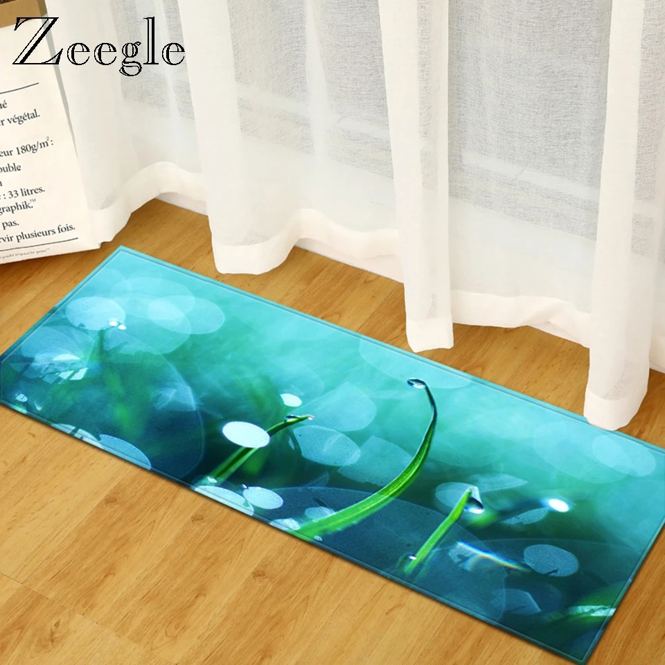 

Zeegle Grass Pattern Doormat Non-Slip Kitchen Living Room Carpet Bath Mat Home Entrance Floor Mat Hallway Area Rugs Kitchen Mat