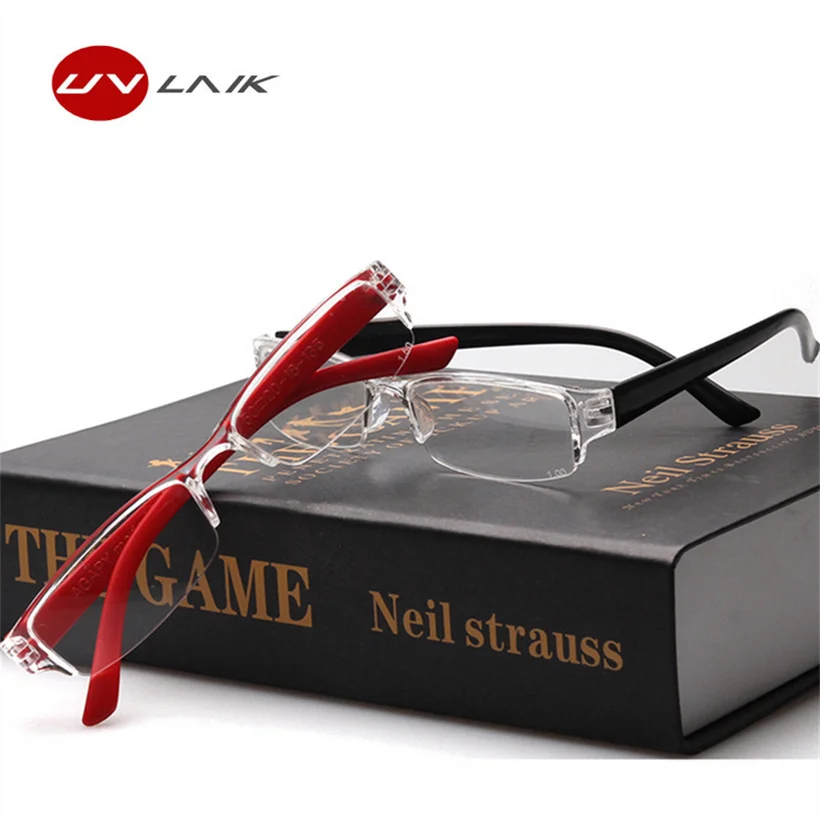 Модные полу кадр очки для чтения мужчин и женщин читателей небольшой ультра