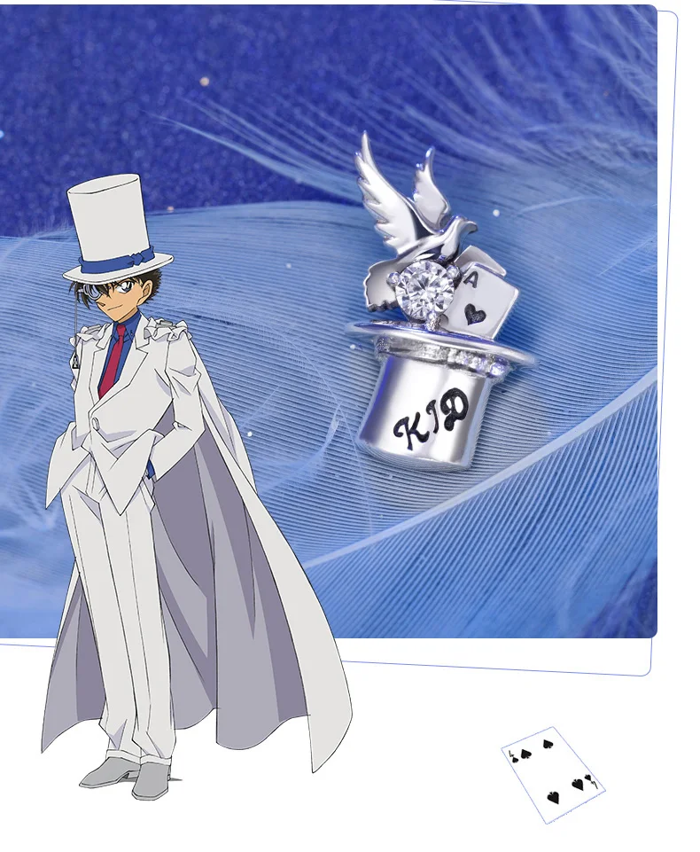 [Detective Conan] Детская подвеска серебряный 925 пробы крест ювелирные изделия ожерелье Аниме роль kaitou фигурка для ребенка модель