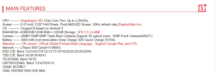 Смартфон OnePlus 7 Pro с глобальной ПЗУ, 6 ГБ, 128 ГБ, 48мп, тройная камера Snapdragon 855, 6,67 дюймов, AMOLED дисплей, отпечаток пальца, UFS 3,0