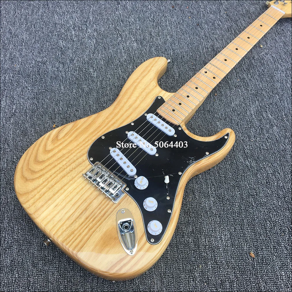 Высокое качество log Цвет электрогитары пепельный корпус Кленовая шея большая