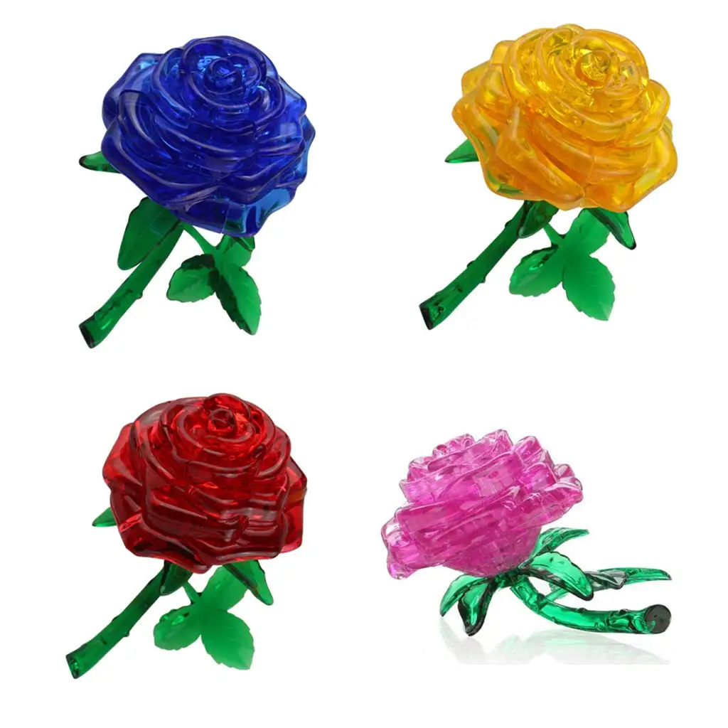 Zhenwei 3D Кристалл Головоломка Роза модель здания DIY собранная образовательная