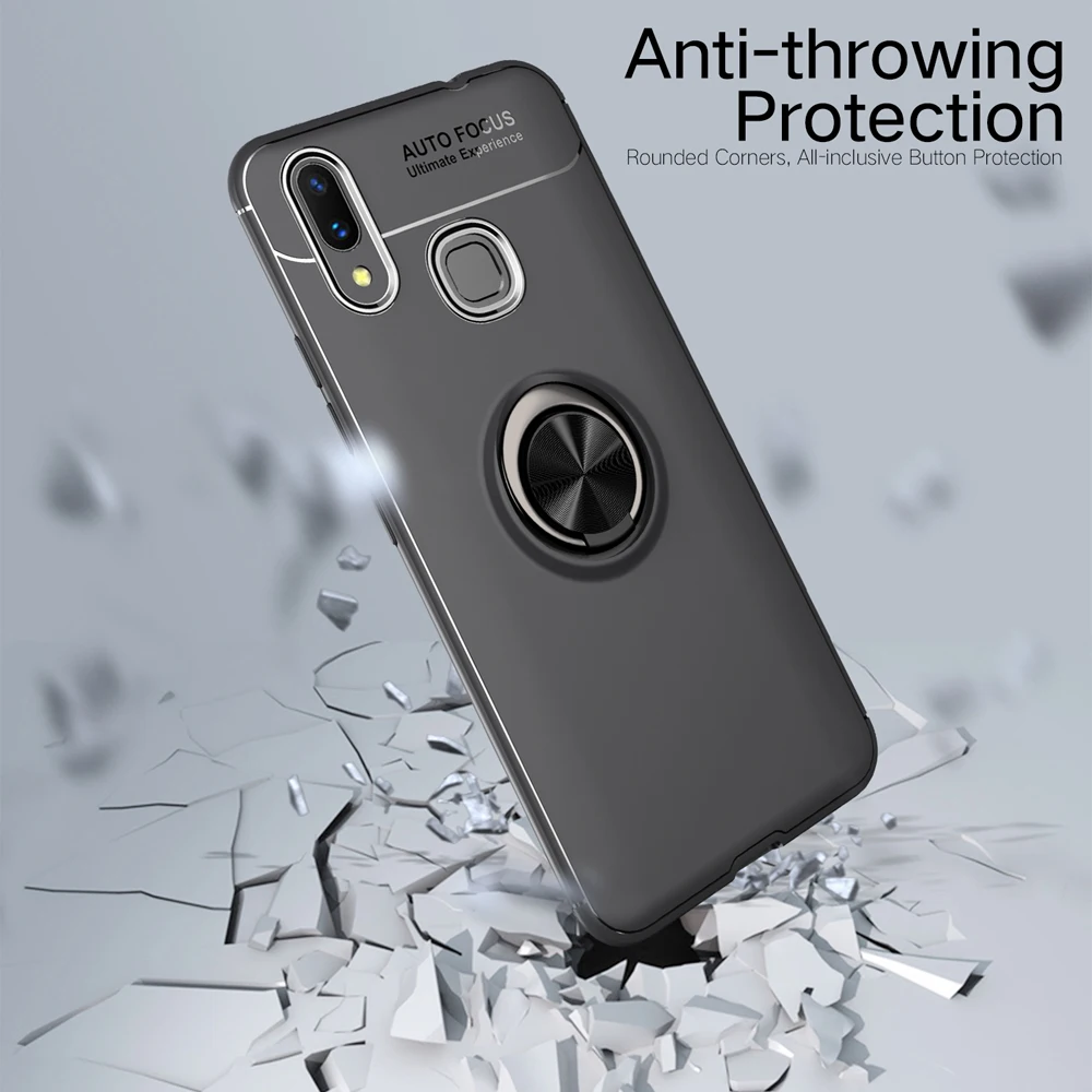 Вращающийся на 360 градусов металлический магнитный силиконовый чехол для VIVO V11i V11