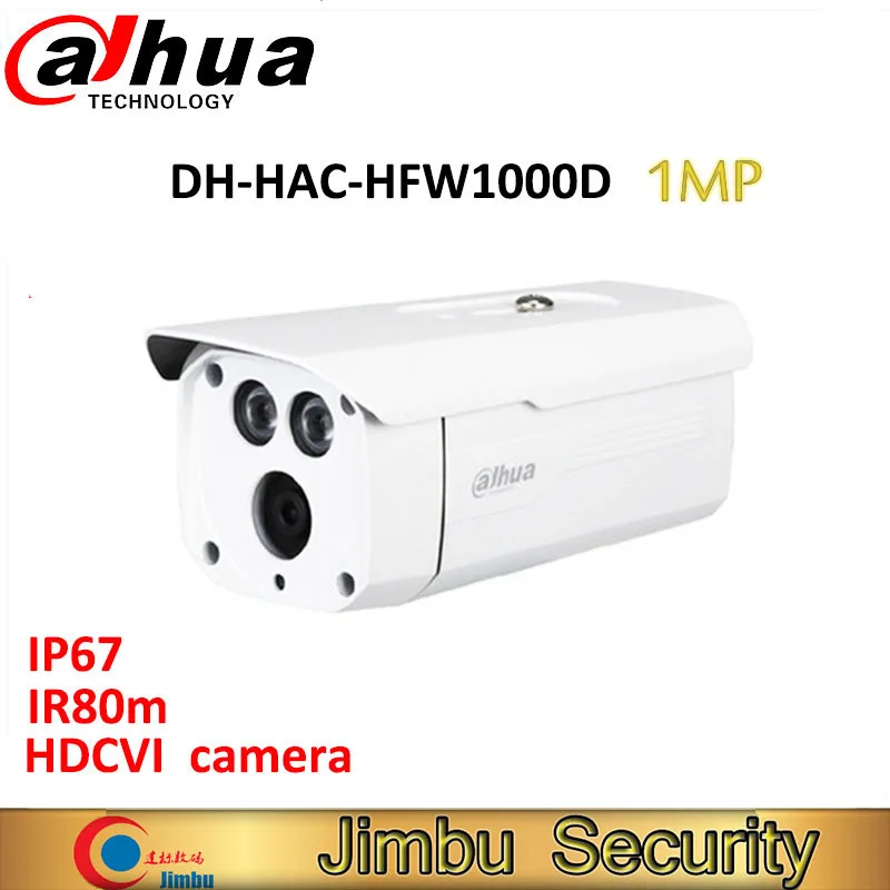 Original Dahua 1MP 720P Waterproof HDCVI camera Bullet Camera HAC-HFW1000D IR 80m home security camera outdoor smart home