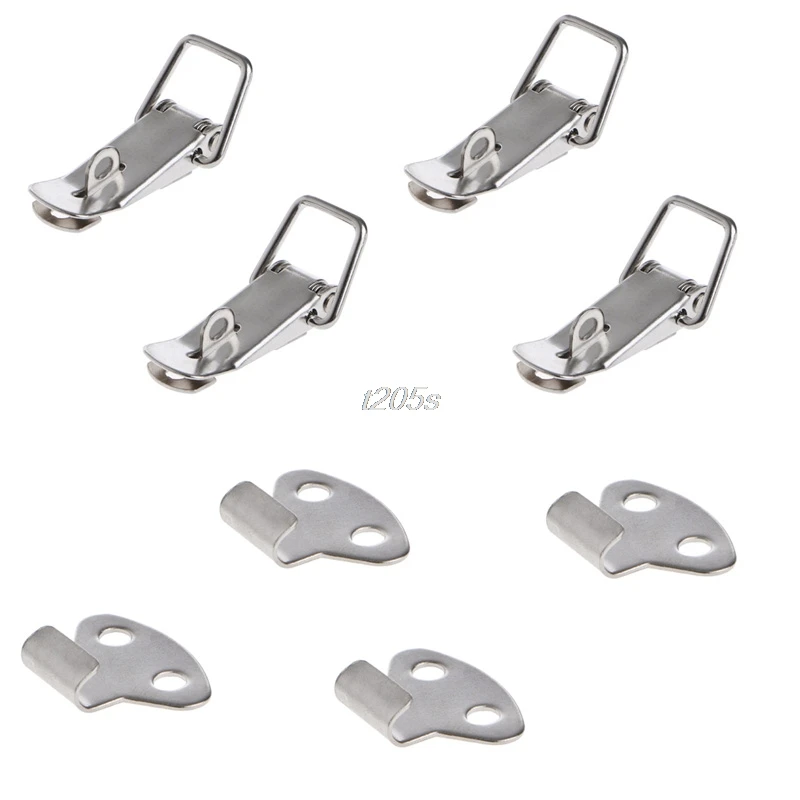 4 Pcs Hardware Cabinet Boxes Spring Loaded Latch Catch Toggle Hasp | Обустройство дома