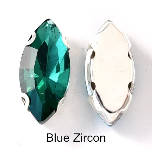Blue Zircon 5 размеров, прозрачные стразы для глаз лошади, пришивные стразы с когтями, Стразы для одежды, украшения B0833 - Цвет: Blue Zircon