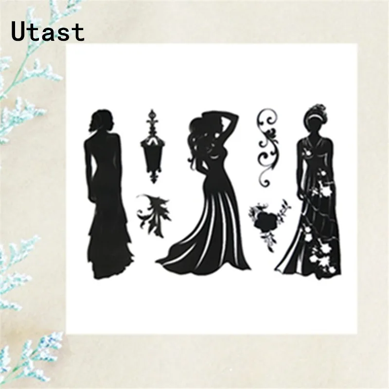 Красивые женские прозрачные силиконовые штампы/прозрачные резиновые штампы для