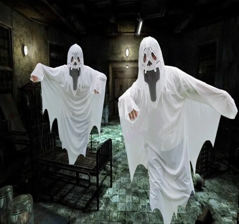 Хэллоуин Косплэй костюм Призрак Демон ужас белый призрака взрослый Haunted Mansion