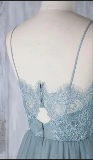 Синие кружевные сексуальные вечерние платья JIERUIZE длинные трапециевидного