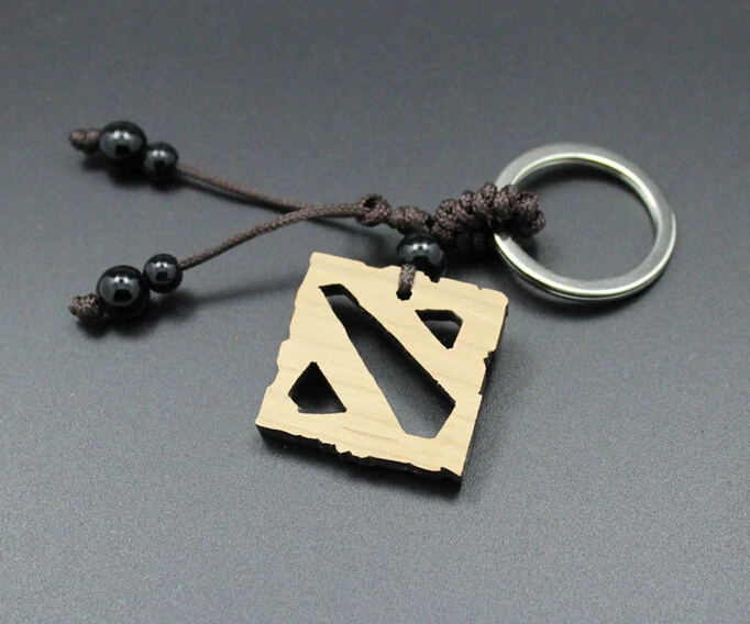 DOTA2 игра вокруг Черного/красного дерева глазурь подвесной брелок с логотипом