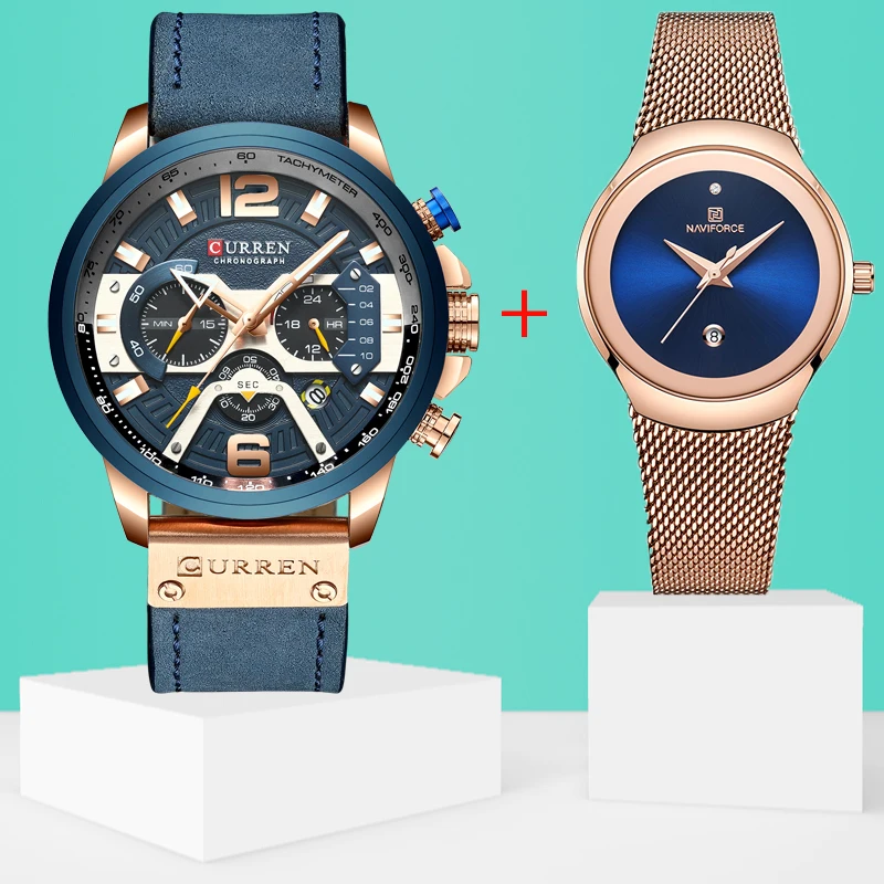 

Men's Army Sports Chronograph Quartz Watches Leather Strap Luminous Waterproof Wristwatch Man Set for Sale