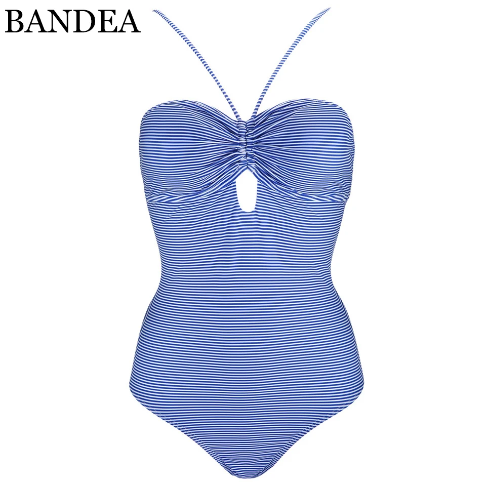 Женский купальник бикини BANDEA в синюю полоску бандажный 2019|beach style|beach sexybeach bathing suit |