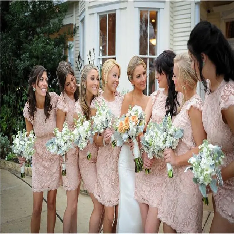 Lace Bridesmaid Dresses Maid of Honor Dress with Capped Sleeves Wedding Party Prom Gowns 2017 | Свадьбы и торжества