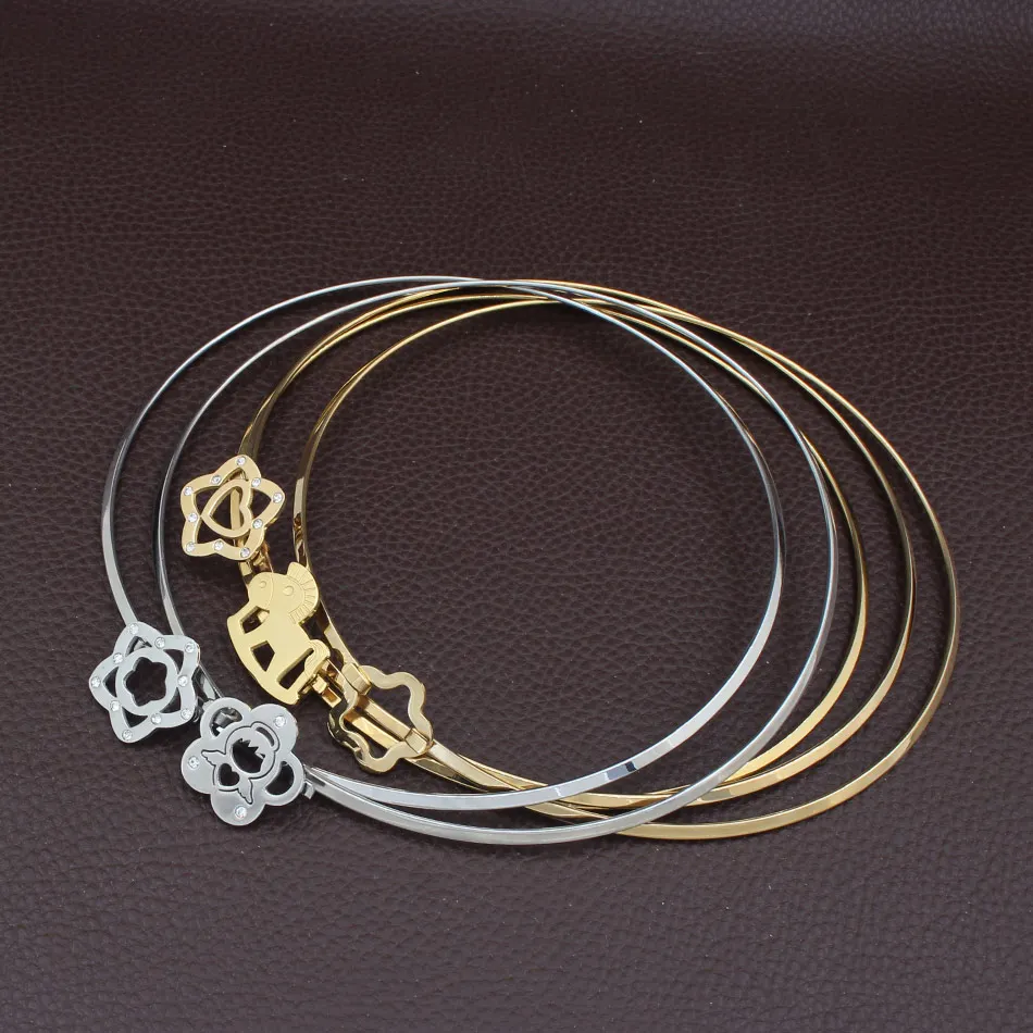 Популярные ювелирные изделия из нержавеющей стали золотого цвета стильные