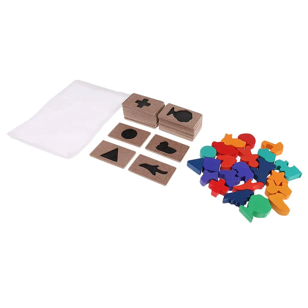 

Wooden Blocks Shadow Cards Puzzle Matching Game Montessori Early Learning Educational Toys Gift for Children Toddler Kids