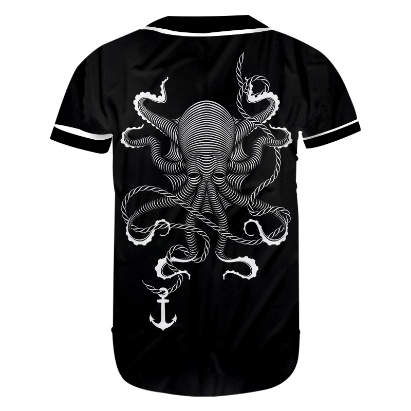 Женская футболка с коротким рукавом OGKB Повседневная на пуговицах 3D принтом