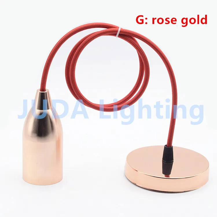 G - rose gold Ретро Эдисон E27 патрон для лампы Набор шнуров потолочный розовый навес с кабельным проводом для винтажных люстр светодиодный подвесной светильник - Цвет корпуса: G - rose gold