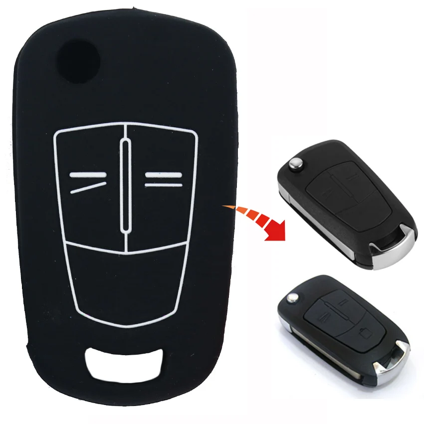 Силиконовый чехол книжка с 2 или 3 кнопками для автомобильного ключа Vauxhall Opel Corsa D