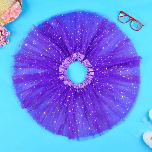 Новая фатиновая юбка пачка для маленьких девочек со звездочками и пайетками