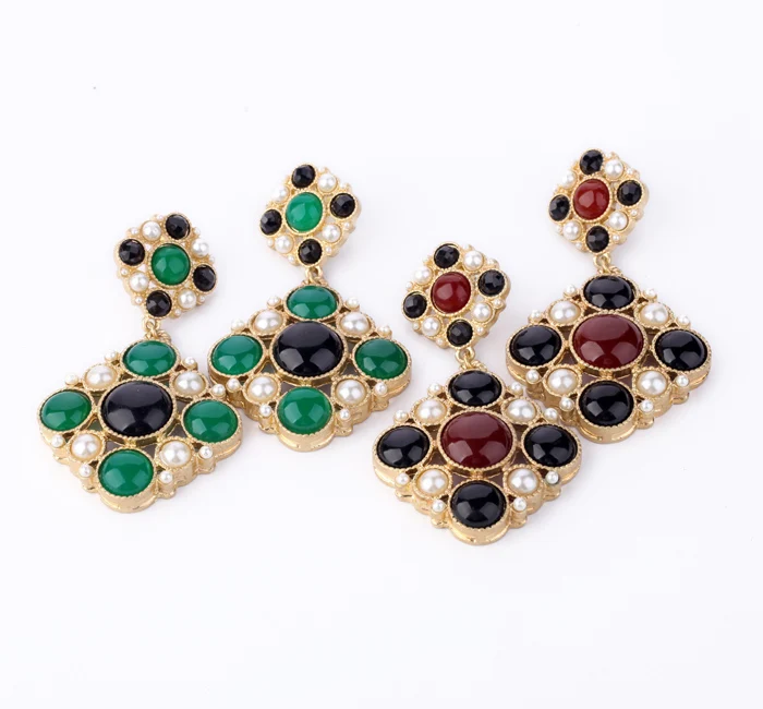 Personalized jewelry diamond earrings imitation pearl retro female models | Украшения и аксессуары