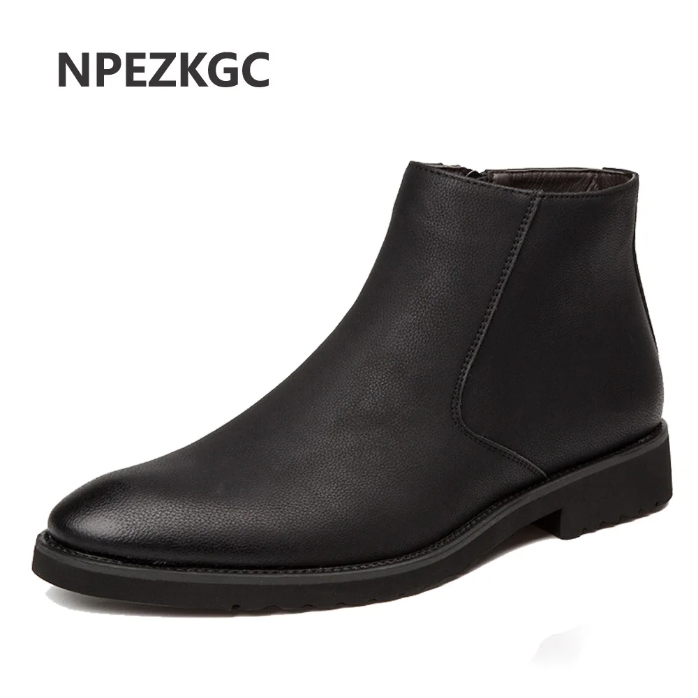 NPEZKGC/Новинка 2019 года Роскошные Мужские ботинки в деловом стиле слипоны винтажном