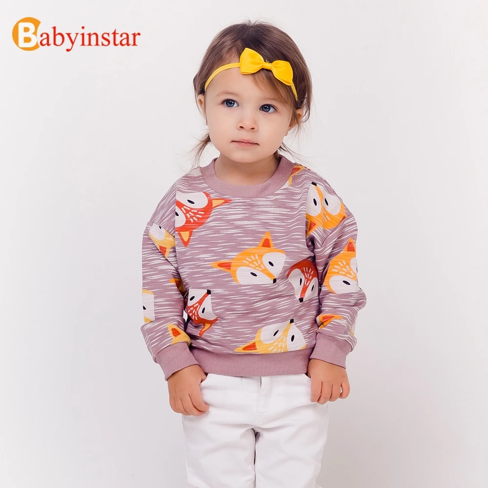 Babyinstar/Новое поступление топы для маленьких девочек толстовки и свитшоты Одежда
