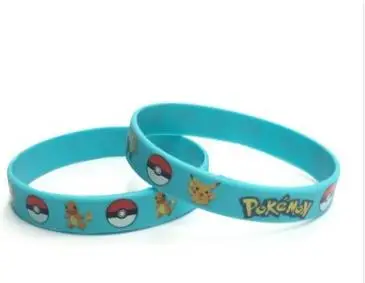 light blue Pokemon Go силиконовый браслет для детей мальчик для девушек и мужчин женский спортивный браслет Go умный силикон браслеты каваи подарок - Окраска металла: light blue