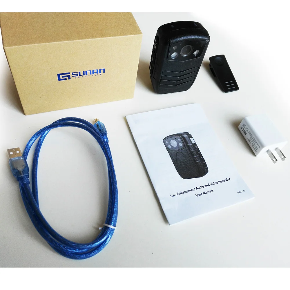 Gsunan 64G нательная камера переносной DVR корпус видео Регистраторы полиции с 4000 мА/ч