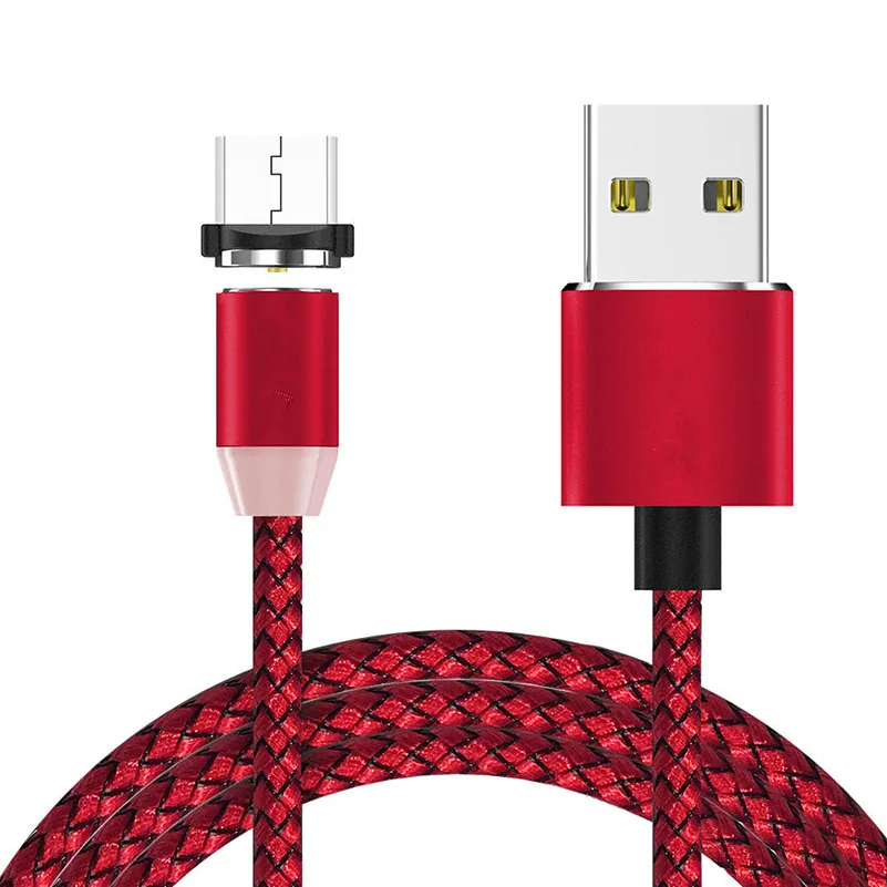 Магнитный светодиодный кабель Micro USB 2 1 А в нейлоновой оплетке магнитный для