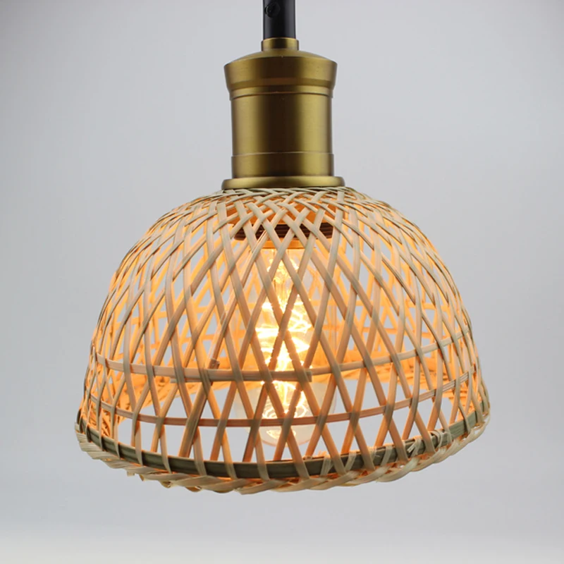 Винтажный подвесной светильник ручной работы с бамбуковой полоской 90 260 в перем.