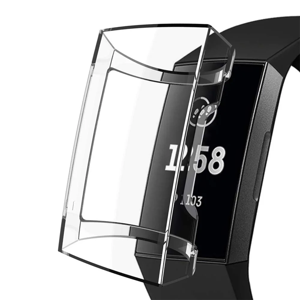Силиконовый чехол для Fitbit Charge 3 Band TPU Защитная рамка для Fit bit Charge3 защитная оболочка Сменные аксессуары - Color: Clear