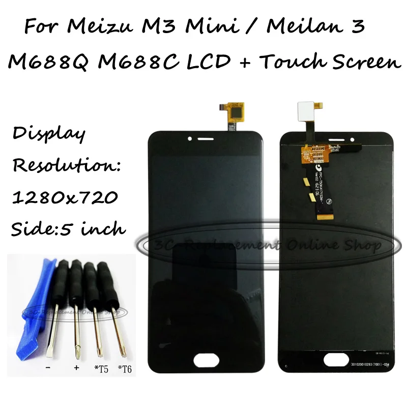 Черный ЖК-дисплей + TP 5 дюймов для Meizu M3 мини/Meilan Note 3 M688Q M688C Дисплей кодирующий