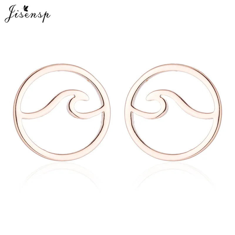 earrings rose gold Jisensp модные геометрические волны ушные альпинисты для женщин ушные гусеничные серьги-гвоздики богемные милые серьги для девочек Brincos подарок - Окраска металла: earrings rose gold