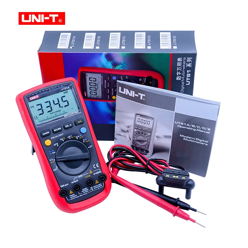 UNI-T UT61A UT61B ut61c UT61D UT61E Цифровой мультиметр Туре RMS AC DC метр Программы для компьютера CD и удержания данных multitester+ подарок - Цвет: UT61A