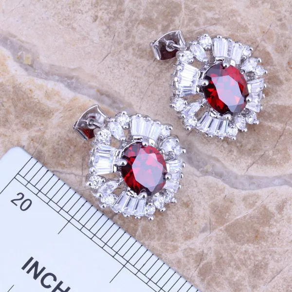 Комплект из кольца и серёг с фианитом Размер 5 / 6 7 8 9 10|silver jewelry set|jewelry setsearring pendant |