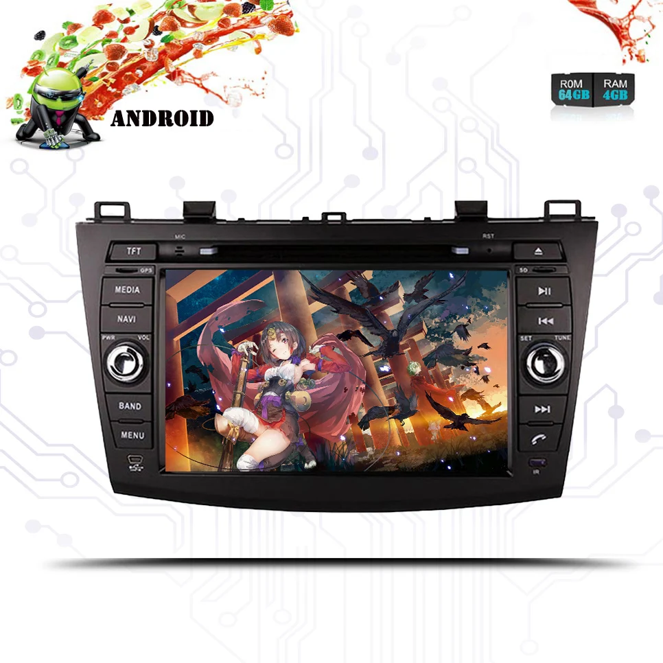 8 &quotHD экран 2 din Android 9 0 Автомобильный DVD плеер для 2010 2011 2012 2013 MAZDA 3 стерео радио GPS