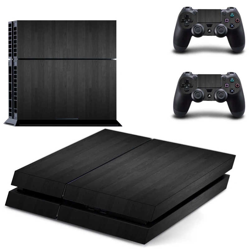 OSTSTICKER Black Vinyl Skin For PS4 Console Cover Playstaion 4 Sticker+ 2Pcs Controller | Электроника