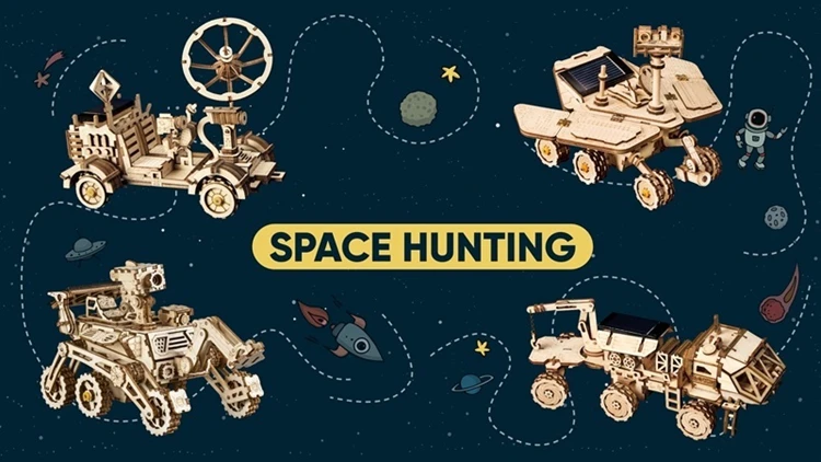 Robud подвижный Spirit Rover Открытый солнечной энергии игрушка 3D DIY лазерная резка деревянная модель строительные наборы детский подарок для взрослых LS503