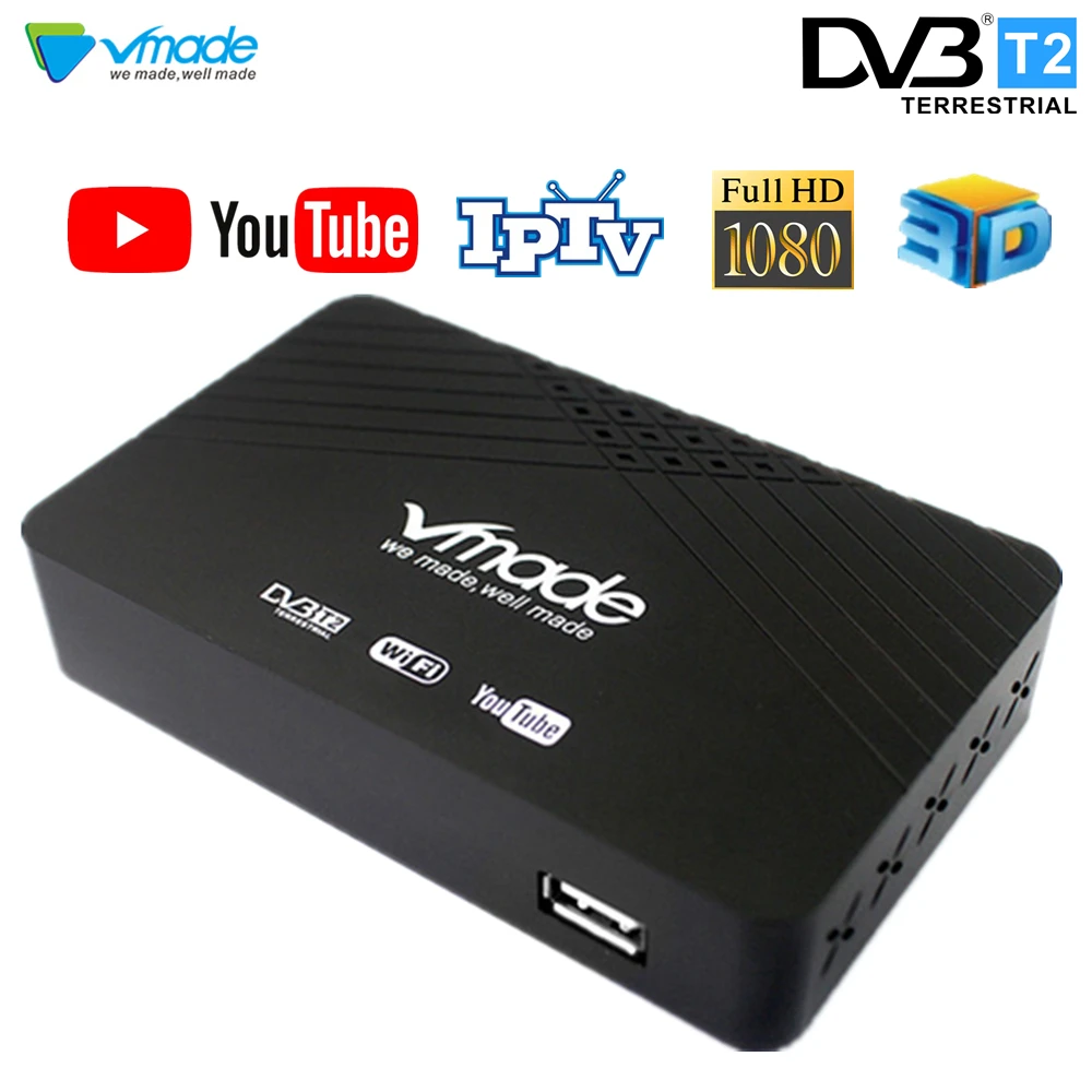 Vmade dvb t2 цифровой эфирный приемник Поддержка dvb t2 H.264 FULL HD 1080P товаров из Европы, Испании, Украины телеприставки