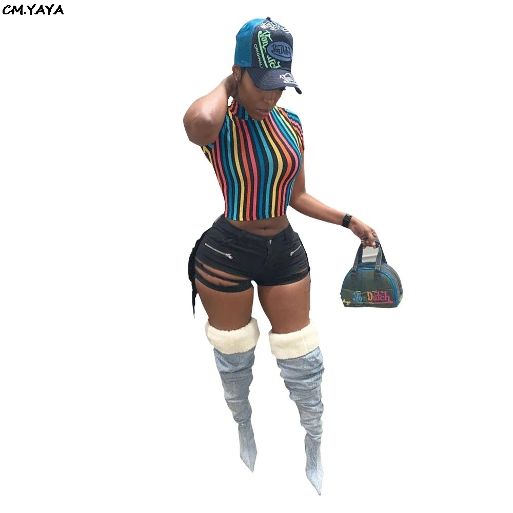 2019 Новинка для женщин в разноцветную полоску со стоячим воротником футболка с