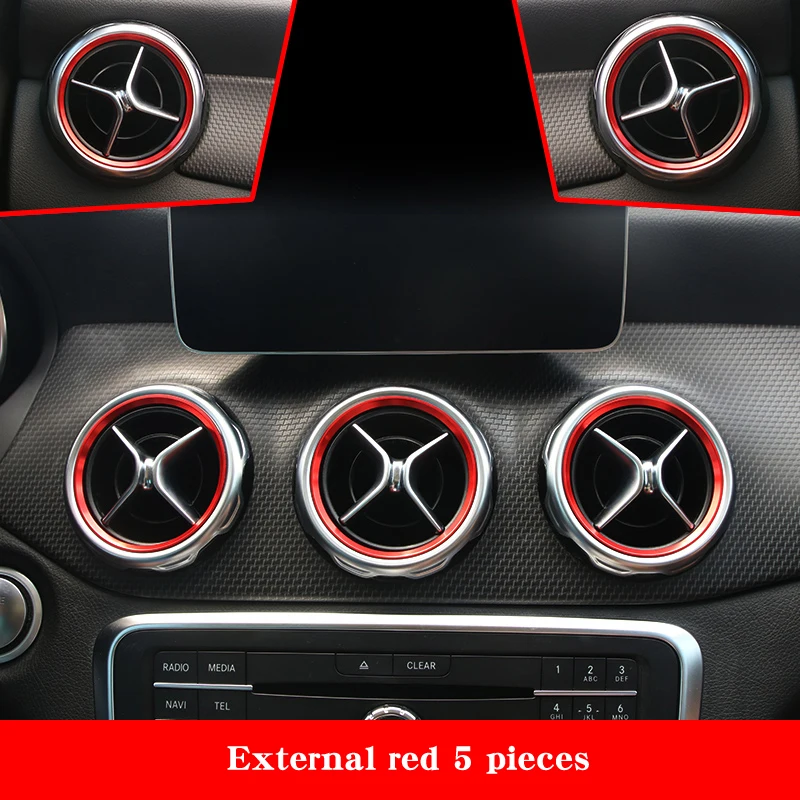Для Mercedes CLA 45 AMG/CLA 250/220/GLA 250 модифицированный интерьер кондиционер воздуха выход яркая полоса Аксессуары для автомобильных наклеек