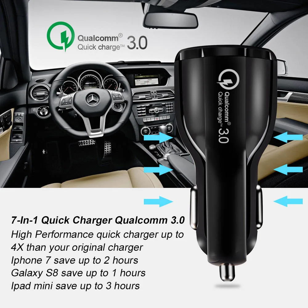 Автомобильное USB зарядное устройство Quick Charge 3 0 мобильный телефон Dual быстрое QC для