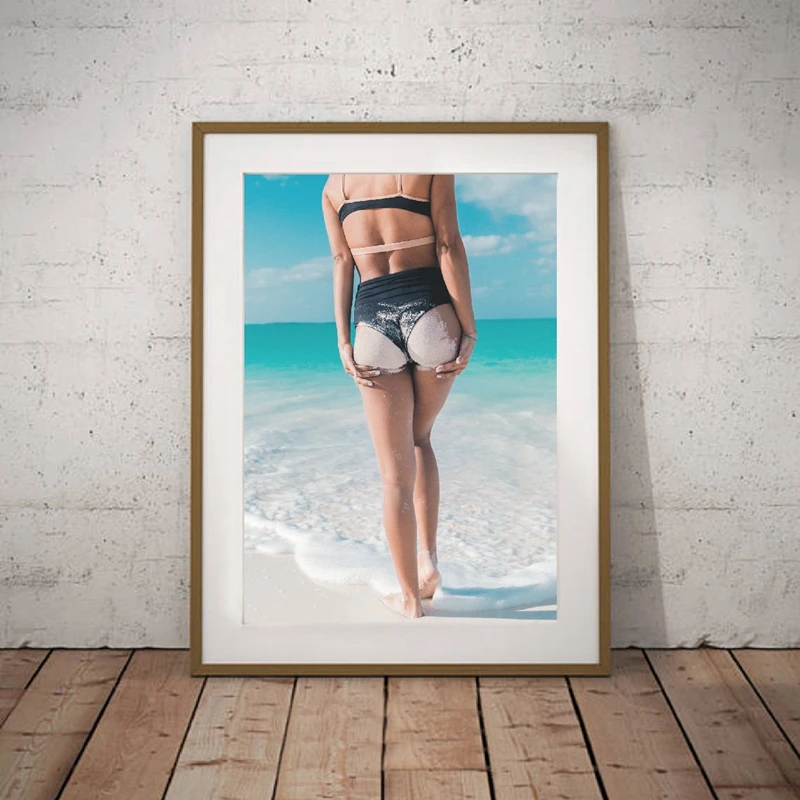 Плакат с изображением пляжа сексуальной девушки картина Современная фотография