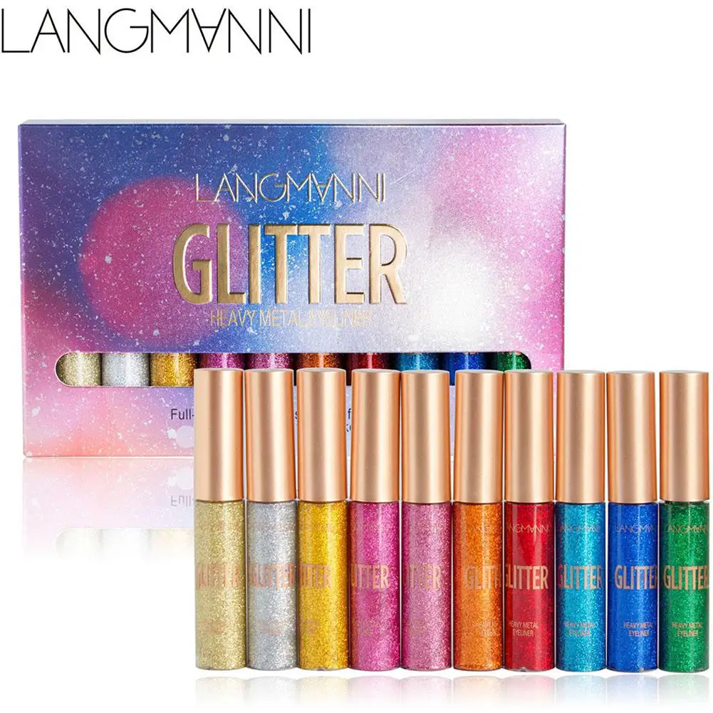 HobbyLane 10 Colors Glitter Eyeliner Pen Makeup Liquid Eyeshadow Highlighter Beauty Make Up Long Lasting Eye Liner Pencil |