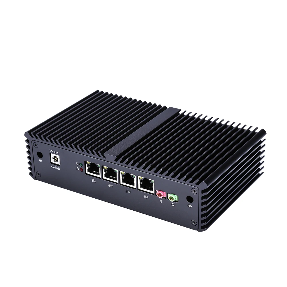 Бесплатная доставка! Безвентиляторный мини ПК Celeron 3205U/Core i3/Core i5 4 Intel Lan