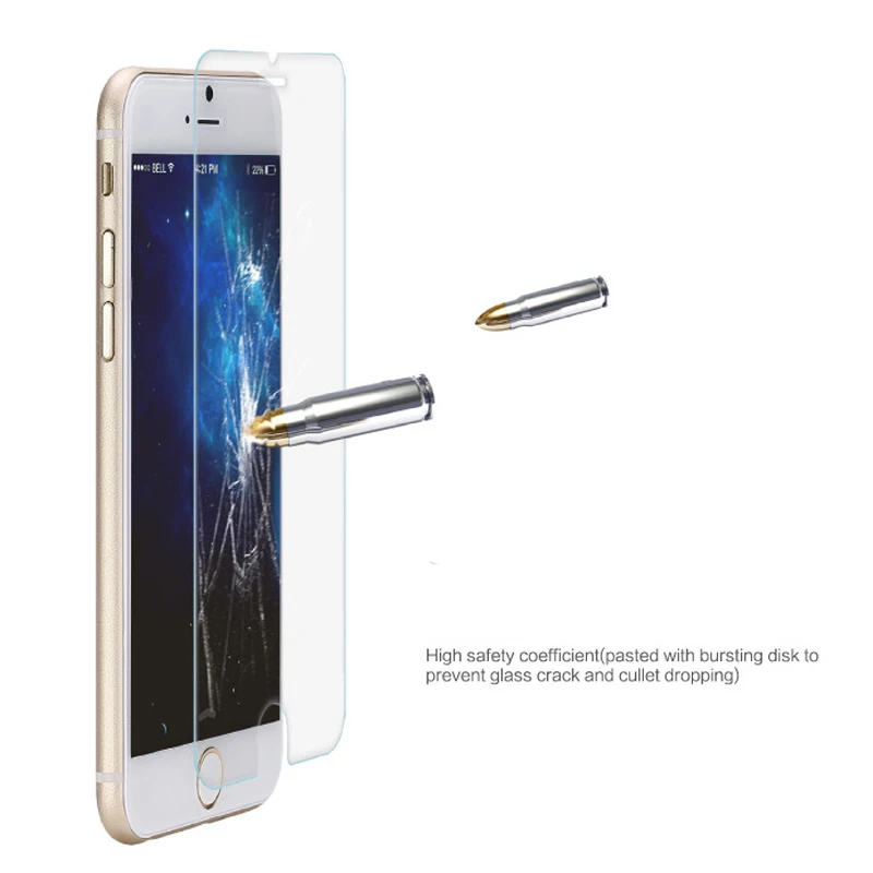 Закаленное Стекло Экран протектор Премиум 0.26 мм 9 H с безопасной упаковкой Плёнки