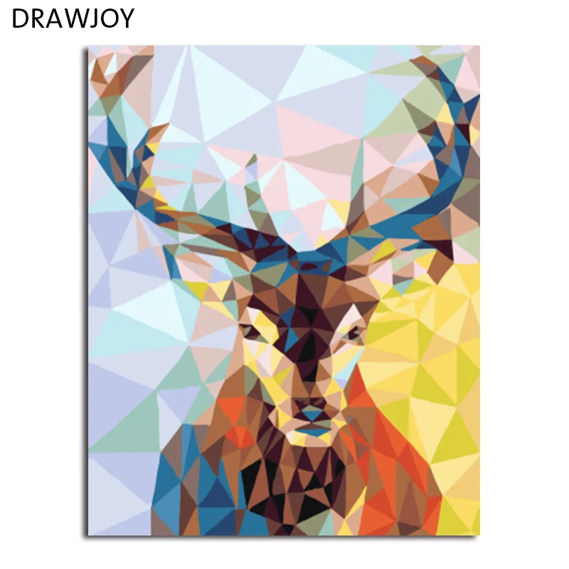 DRAWJOY обрамленная картина живопись и каллиграфия милых животных DIY живопись по номерам Раскраска по номерам